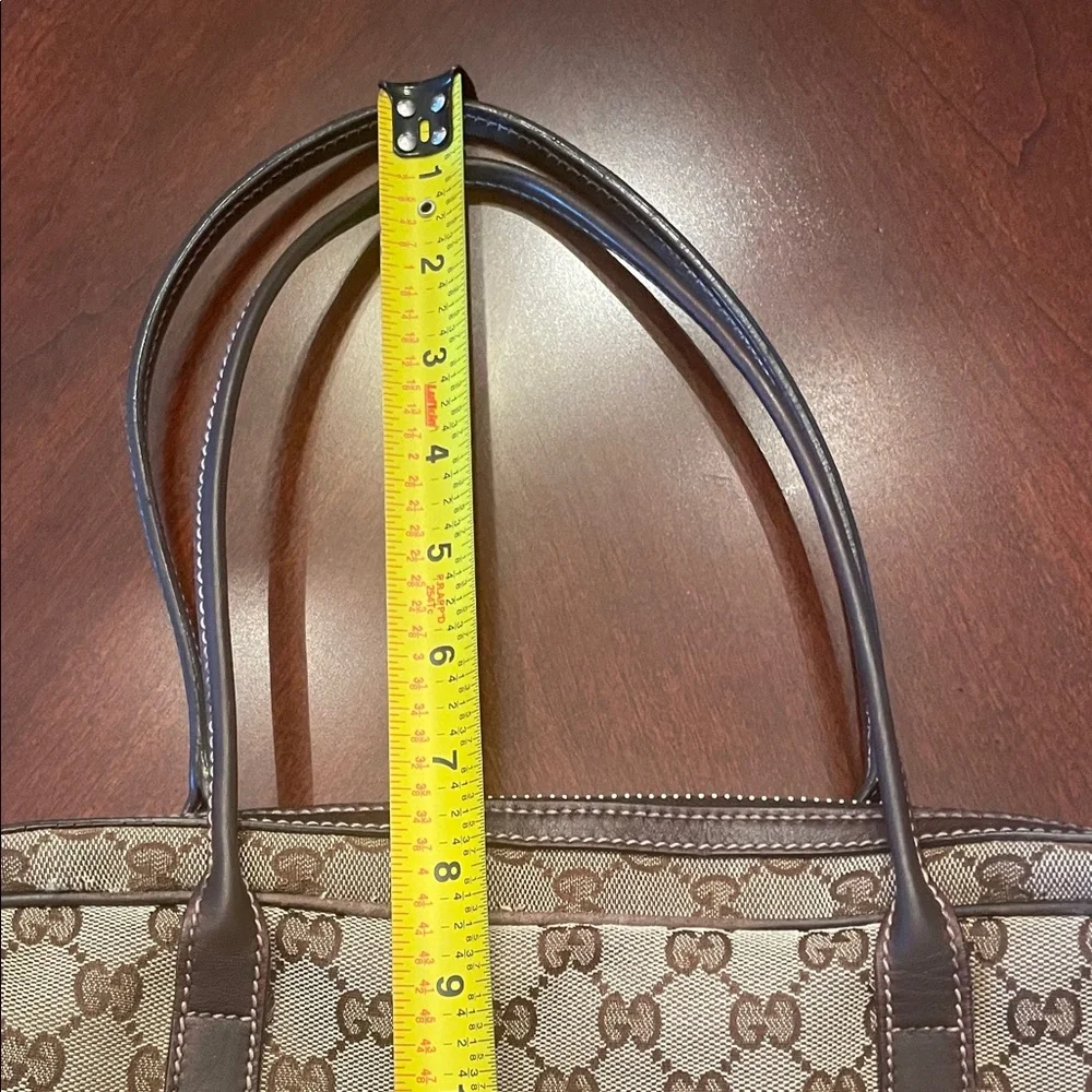 Vintage Gucci Beige and Brown Monogram Shoulder Bag - Picture 15 of 15